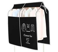 xocome Copripolvere per appendiabiti, 90 x 110 cm Copertura Protettiva per Stand Appendiabiti in Tessuto Traspirante Copri Stender Vestiti con Finestra Trasparente Visibile (Nero)
