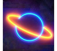 xocome Planet Neon Light,LED Planet Neon Segni Luce decorativa da parete Luce notturna da appendere USB, a batteria o USB, luci da parete al neon per la casa dei bambini, bar, feste di compleanno