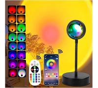 xoddi Sunset Lamp - Lampada al tramonto con telecomando app, girevole a 360°, luce arcobaleno per decorazione estetica, camera da letto e decorazione, luce d'atmosfera e regalo per donne