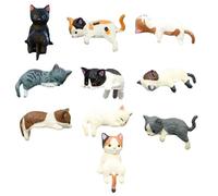 XoeLLe 10 Pezzi Figurine Statuette di Animali Decorazioni Auto Statua Gatto Statuette Decorative Casa, Figurine Gatti Realistici per Bambini Ragazze e Amante dei Gatti Mini Decorazioni da Giardino