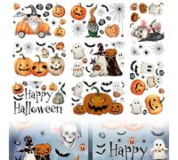XoeLLe 102 Pezzi Adesivi Finestre Halloween, Zucca, Fantasma, Scheletro, Pipistrello, Ragno Sticker, Adesivi per Finestre, per La Decorazione della Festa di Carnevale della Cameretta dei Bambini
