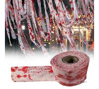 XoeLLe 10M Halloween Decorazioni Rosso Garza, Bende Insanguinate, Decoration Scary Spooky Garza, Halloween Horror Decorazioni Utilizzata su Mobili e Pareti o Porta per Casa Infestata, Patio, Giardino