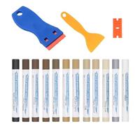 XoeLLe 12 Pezzi Stucco per Legno Cera per Legno Cera Parquet Fusore Ripara Graffi, Macchie, Buco Parquet, Ritocco Parquet, Kit Riparazione Laminato per Tutti i Tipi di Mobili in Legno