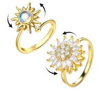 XoeLLe 2 Pezzi Antistress Caratterizzato da Un Design Aperto e Regolabile Anello Versatile per L'uso Quotidiano Facile da Pulire Anelli Stile Oro Perfetto per Uso Personale o Come Regalo