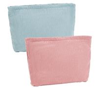 XoeLLe 2 Pezzi Bustina Portatutto Donna, Beauty Case da Viaggio Borsa Cosmetica Borsa da Viaggio per Cosmetici Trucco Sacchetti Portatile Borsa da Viaggio con Cerniera Viaggi Deposito (Blu+Rosa)