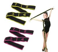 XoeLLe 2 Pezzi Fascia Yoga Elastico Fasce di Resistenza, Fascia per Lo Stretching Yoga, Cintura di Resistenza Elastica con 8 Anelli Elastici Fitness Bande per Pilates, Fitness, Danza (Rosa Giallo)