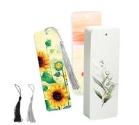 XoeLLe 50 Pezzi Vuoto Segnalibro, 15x5 cm Carta Acquerello, Segnalibro Personalizzato con 50pz Nappine, per Segnalibri Personalizzati Fai Da Te Libri, Artigianato, Regali Decorativi