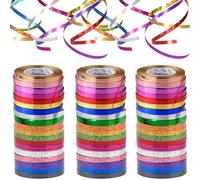 XoeLLe 570 Metri Nastro di Compleanno, Nastrino per Bomboniere, Nastri Colorati, Nastro Regalo, Adatto per Feste di Compleanno, Matrimoni, Cerimonie di Laurea, Carnevale, Baby Shower, Natale