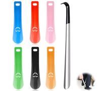 XoeLLe 7 Pezzi Calzascarpe, 1 x 42 cm Calzascarpe Lungo, 6 x 16 cm Calzascarpe Corto, Calzascarpe Lungo Metallo, Calzascarpe Metallo, Mini Calzante per Scarpe, per Anziani, Donne Incinte, Bambini