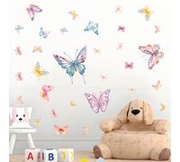 XoeLLe 8 Pezzi Adesivi Muro Bambini Farfalle Acquerello Farfalle Decorative da Pparete Colorato Stickers Muro Cameretta Decorativo Adatto per Cameretta Soggiorno Camera da Letto