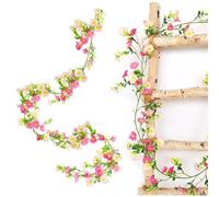 XoeLLe Ghirlanda di Margherita Ghirlanda Fiori Piante Artificiali Artificiali Fiori Appesi 2,1m Rampicante Fiori di Seta Vite Finta Appesa Rattan, per Nozze Arco Festa Casa All'aperto da Giardino