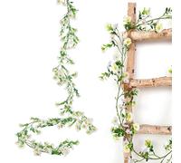 XoeLLe Ghirlanda di Margherita Ghirlanda Piante Artificiali Artificiali Fiori Appesi 2,1m Rampicante Seta Vite Finta Appesa Rattan, per Nozze Arco Festa Casa All'aperto (Bianco)