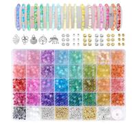 XoeLLe Perline per Braccialetti Realizzato in Vetro Set, Bicolore | Versatile per L'uso Quotidiano Nclude 34 Stili Impermeabile e Resistente Adatto a Ogni Occasione Monocolore