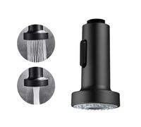 XoeLLe Rubinetto Cucina Doccia Estraibile, 2 Modalità, Rompigetto, Testina di Ricambio Universale (Nero)