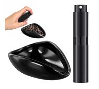 XoeLLe Tazza Dosatrice per Chicchi di Caffè, Tazza Dosatrice Caffè in Ceramica con Bottiglia Spray, Vassoio Dosatore Caffè Grani Ceramica, Regalo per Amanti Caffè Accessori per Caffè per Sala da Tè