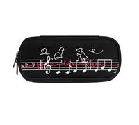 Xoenoiee Astuccio per matite per ragazzi e ragazze, astuccio grande per matite per la scuola, semplice astuccio per penne e articoli di cancelleria, Musica Astratta Cane Gatto, Taglia unica, Organizer