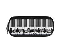 Xoenoiee Astuccio per matite per ragazzi e ragazze, astuccio grande per matite per la scuola, semplice astuccio per penne e articoli di cancelleria, Musica Gatto Nero, Taglia unica, Organizer per