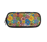 Xoenoiee Astuccio portamatite, astuccio per penne di grande capacità, materiale scolastico per università, scuola elementare media, Boho Hippie Floreale, Taglia unica, Organizer per borse
