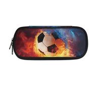 Xoenoiee Astuccio portamatite, grande astuccio per bambini, astuccio per ragazze, ragazzi, studenti, adolescenti, adulti, scuola, Fuoco Calcio-a, Taglia unica, Organizer per borse