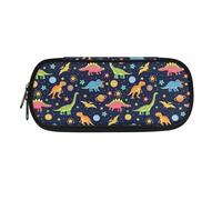 Xoenoiee Astuccio portamatite, grande astuccio per bambini, astuccio per ragazze, ragazzi, studenti, adolescenti, adulti, scuola, Cartone animato Dinosauri Pianeti, Taglia unica, Organizer per borse