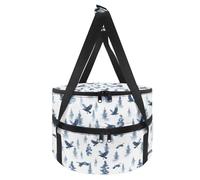 Xoenoiee Borsa per casseruola a doppio isolamento per alimenti caldi o freddi, borsa per il pranzo per lasagne per feste Potluck, Foresta di Aquila