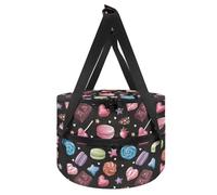 Xoenoiee Borsa per casseruola a doppio isolamento per alimenti caldi o freddi, borsa per il pranzo per lasagne per feste Potluck, Cioccolato Macaron