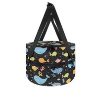 Xoenoiee Borsa per casseruola a doppio isolamento per alimenti caldi o freddi, borsa per il pranzo per lasagne per feste Potluck, Carino balena e pesce