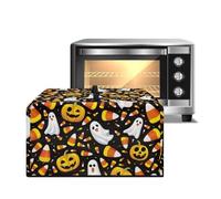 Xoenoiee Copertura antipolvere antipolvere per forno a microonde con stampa di zucche fantasma, copertura antipolvere per friggitrice ad aria, tostapane, piano di lavoro, decorazione per cucina, L