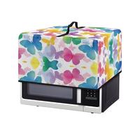 Xoenoiee Copertura antipolvere colorata con stampa a farfalla per forno a microonde, tostapane e forno, con manico, per piano di lavoro della cucina, per piccoli elettrodomestici, piccola