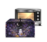 Xoenoiee Copertura antipolvere decorativa per forno a microonde con fantasma, zucca, luna, margherita, copertura decorativa per friggitrice ad aria, tostapane, con manico, protezione per microonde