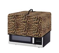 Xoenoiee Copertura antipolvere marrone leopardata con stampa ghepardo per microonde, tostapane, forno a microonde, con manico, per piano di lavoro della cucina, piccolo elettrodomestico, piccola