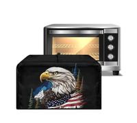 Xoenoiee Copertura antipolvere per forno a microonde con aquila, motivo bandiera americana, copertura antipolvere per piccoli elettrodomestici, copertura antipolvere con manico, L (53,1 x 39,9 x 31,5