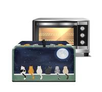 Xoenoiee Copertura antipolvere per forno a microonde con gatto luna stellata, protezione antipolvere per piccoli elettrodomestici, copertura antipolvere con manico, accessori da cucina, S (46,4 x 36,8