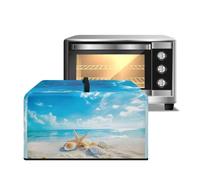 Xoenoiee Copertura antipolvere per forno a microonde con motivo a stella marina, spiaggia, mare, conchiglia, copertura antipolvere per piccoli elettrodomestici, con manico, L (53,1 x 39,9 x 31,5 cm)