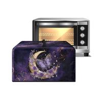 Xoenoiee Copertura antipolvere per forno a microonde con motivo luna e farfalle, motivo marmo rosa, copertura antipolvere per piccoli elettrodomestici, con manico, S (46,4 x 36,8 x 27,9 cm)