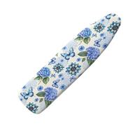 Xoenoiee Copriasse da stiro blu con motivo mandala e ortensia con gancio e anello, resistente alle bruciature, antiscivolo, per bucato domestico, taglia XL