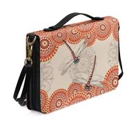 Xoenoiee Custodia per Bibbia con tracolla staccabile per donne e uomini, borsa per Bibbia in pelle PU custodia per il trasporto della Bibbia, Boho Mandala Libellula, 2X-Large