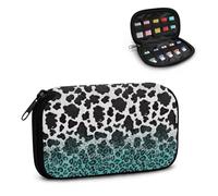 Xoenoiee Custodia per chiavetta USB con stampa leopardata a pois di mucca Custodia per chiavetta USB organizer portatile borsa per flash drive Jump Drive Memory Stick