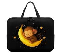 Xoenoiee Custodia per computer portatile, compatibile con computer portatile, impermeabile, per donne e uomini, Carino Scimmia Banana Stelle, 12inch