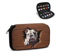 Xoenoiee Custodia per unità flash con stampa di cane carlino rotto, supporto per unità USB, custodia per Thumb Drive, leggera e compatta, organizer per unità USB, 10 slot