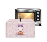 Xoenoiee Graziosa copertura per forno a microonde a tema Halloween rosa antipolvere per piccoli elettrodomestici, copertura antipolvere per tostapane e forni con manico, accessori da cucina, piccola