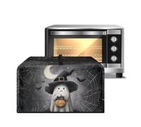 Xoenoiee Jack-O-Lantern, copertura antipolvere per forno a microonde, motivo fantasma, ragnatela, luna, pipistrelli, copertura antipolvere per piccoli elettrodomestici, per Halloween, tostapane, forni