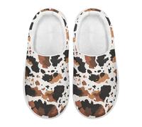 Xoenoiee Pantofole da casa per donne e uomini, antiscivolo invernali, calde, per camera da letto, antiscivolo, accoglienti, per interni ed esterni, Pelle bovina, 38/41 EU