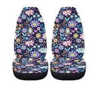 Xoenoiee Set di coprisedili per auto con stampa floreale astratta, con cinghia elastica, traspiranti, universali, in poliestere, adatti per la maggior parte delle auto