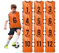 Xoeryoy 12 Pezzi pinnies Mesh Ventilazione Calcio pinnies Gioventù Comodo e Allenatore di Allenamento per Bambini esercitazioni della Squadra Giovanile, Calcio da Basket Sportivo, Arancione