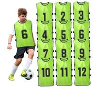Xoeryoy 12 Pezzi pinnies Mesh Ventilazione Calcio pinnies Gioventù Comodo e Allenatore di Allenamento per Bambini esercitazioni della Squadra Giovanile, Calcio di Basket Sportivo, Verde Chiaro