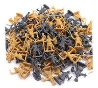 Xoeryoy 200 Pezzi di soldatini Giocattolo in Scala 1:72 Mini Figurine di Cavalieri - soldatini di plastica con Spade e Action Figure di Uomini dell'Esercito Medievale per espositore (Grigio e Oro)