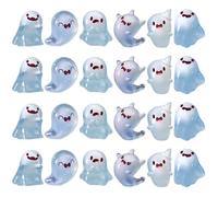 Xoeryoy 24 pezzi mini figurine di Halloween luminose nelle figurine mini fantasma in resina scura per festa di Halloween, micro paesaggio, giardino fata, decorazioni da tavolo
