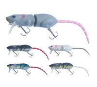 Xoeryoy 5 Pezzi di Esche da Pesca per ratti Artificiali 2.36 Esche per Topi da Pesca realistiche 3D con Gancio Triplo Esca Multi snodabile per spigola d'Acqua Dolce d'Acqua salata