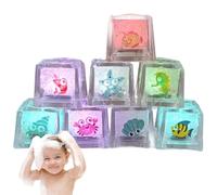 Xoeryoy 8 Pezzi illuminare Giocattoli da Bagno da Bagno 1x1 Pollici Colorati mobili oceanici fluttuanti sicuri e Divertimento cubetti di Ghiaccio Illuminati per Vasca da Giochi per la Doccia per b &&